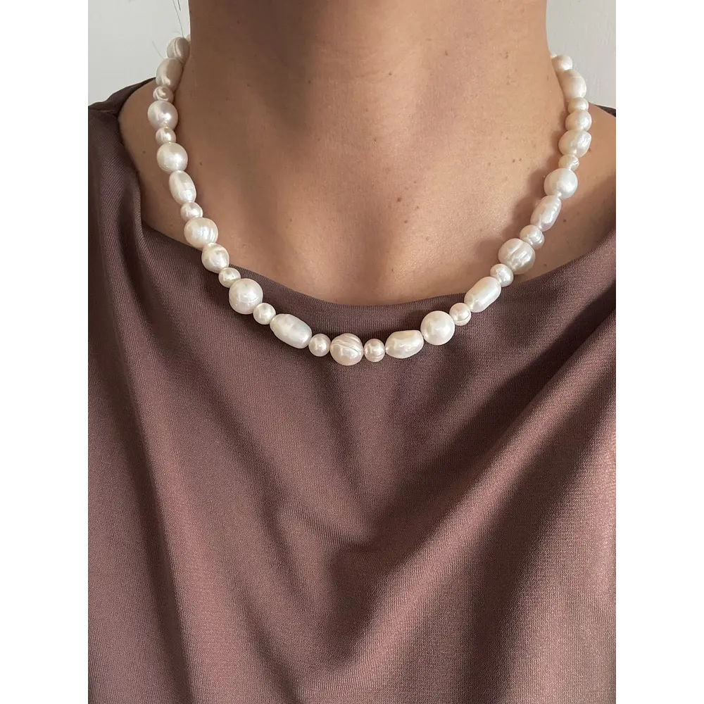 Collar mix de perlas de río