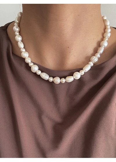 Collar mix de perlas de río