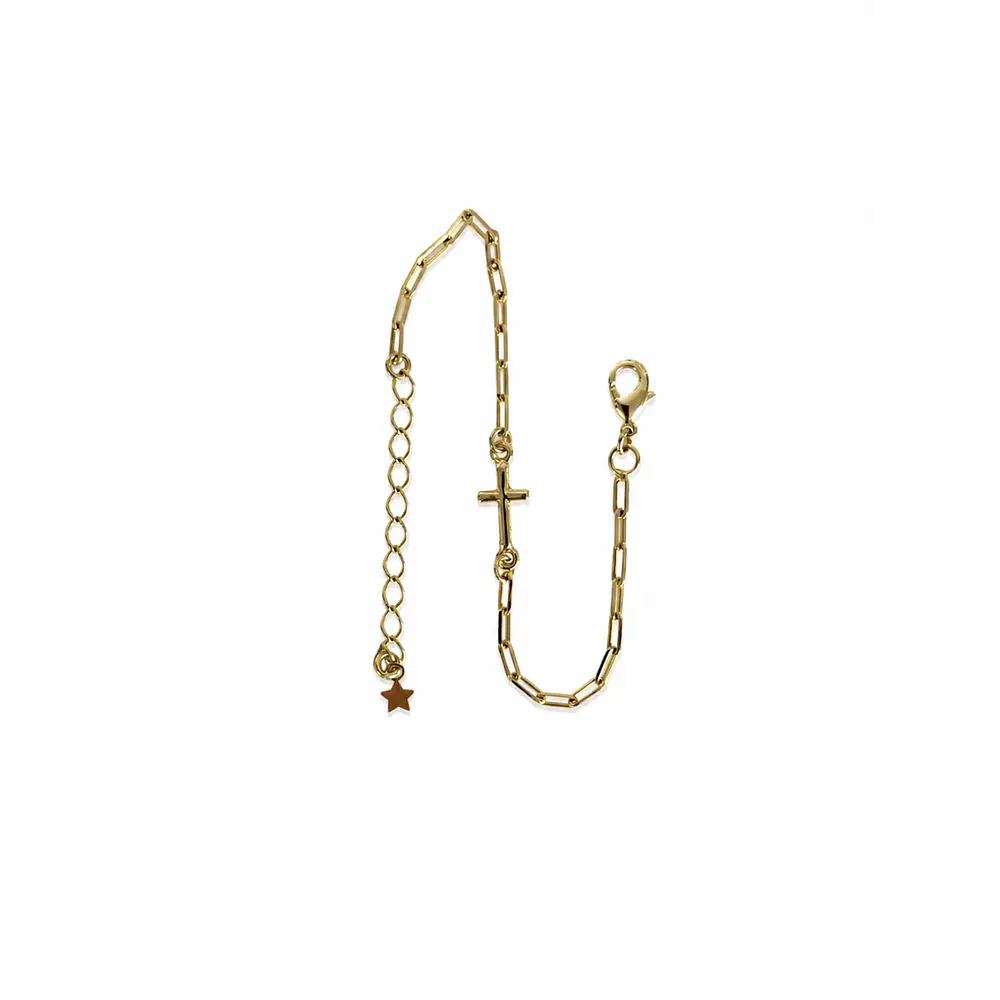 Pulsera mini cruz - Enchape oro