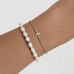 Pulsera mini cruz - Enchape oro