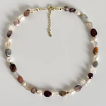 Collar mix ágatas y perlas