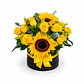 Caja con Girasoles y Rosas Amarillas - thumbnail 1