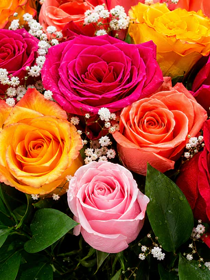Florero de Rosas Multicolor