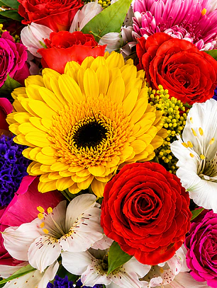 Florero con Gerberas y Rosas