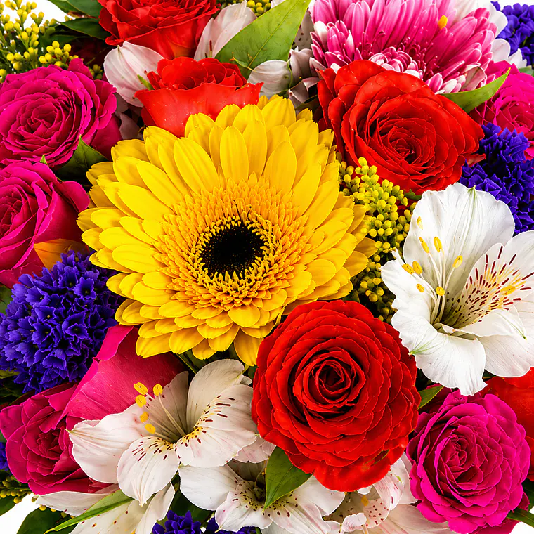 Florero con Gerberas y Rosas 2