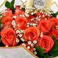 Bouquet Rosas Naranjas y Chocolates Ferrero - Miniatura 2