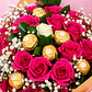 Bouquet Rosas Moradas y Chocolates Ferrero - Miniatura 2
