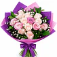 Bouquet Rosas Blancas y Rosadas con Morado - thumbnail 1