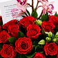 Caja con Orquídeas Rosadas y Rosas Rojas - Miniatura 2
