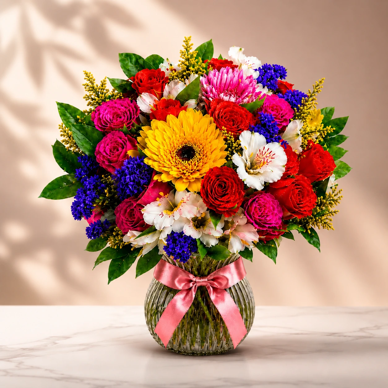 Florero con Gerberas y Rosas 1