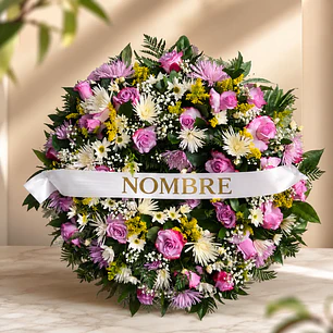 Corona Fúnebre Rosas Moradas