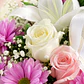 Ramo Fúnebre Rosas Blancas, Rosadas y Moradas - Miniatura 2