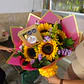 Bouquet Girasoles y Chocolates Ferrero - Miniatura 1