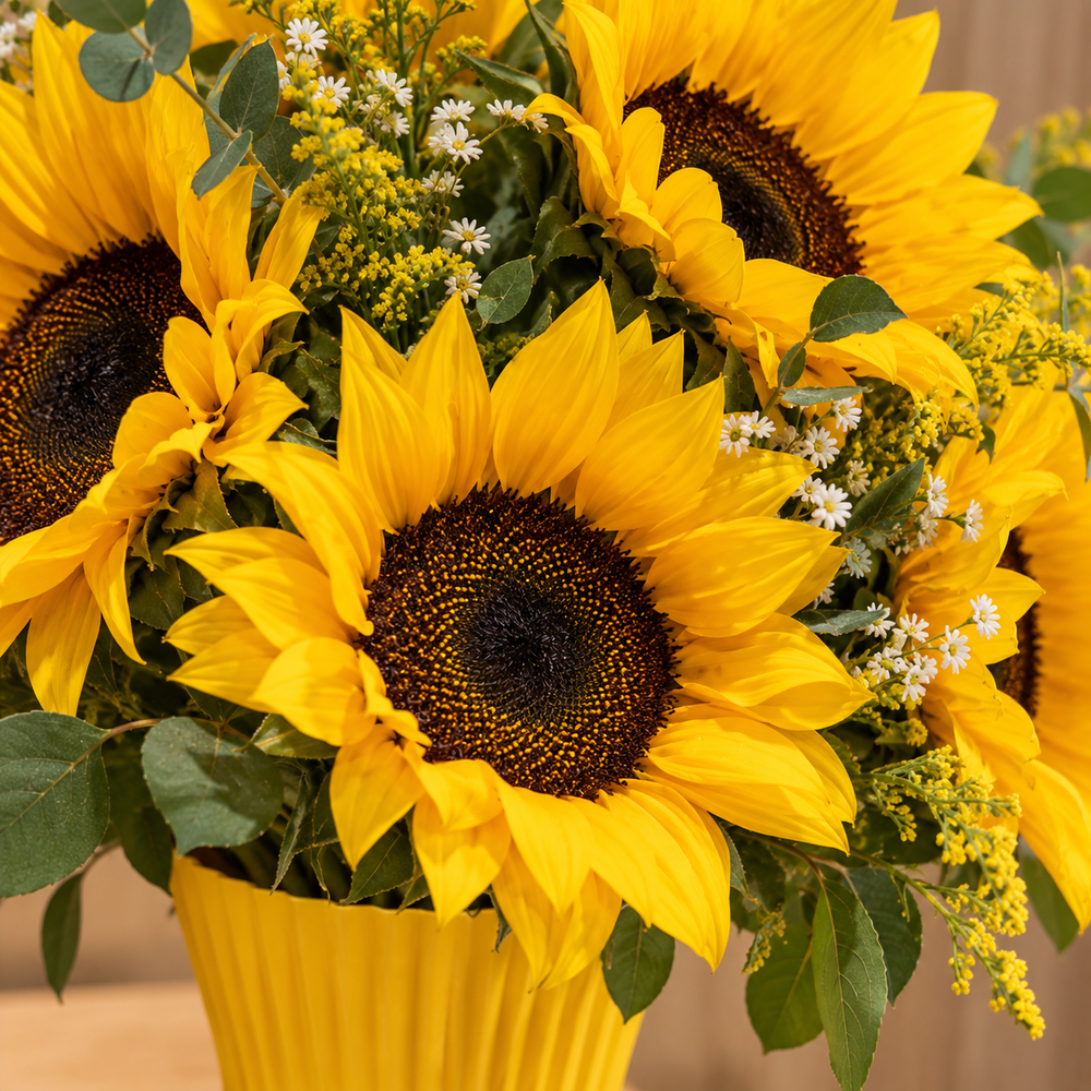 Florero Amarillo con Girasoles - Edición Exclusiva 3