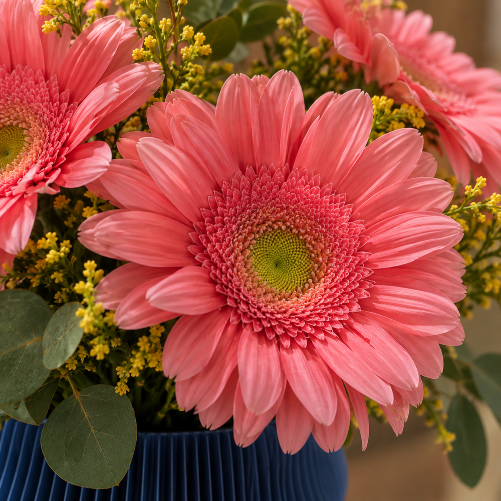 Florero Azul con Gerberas - Edición Exclusiva 3