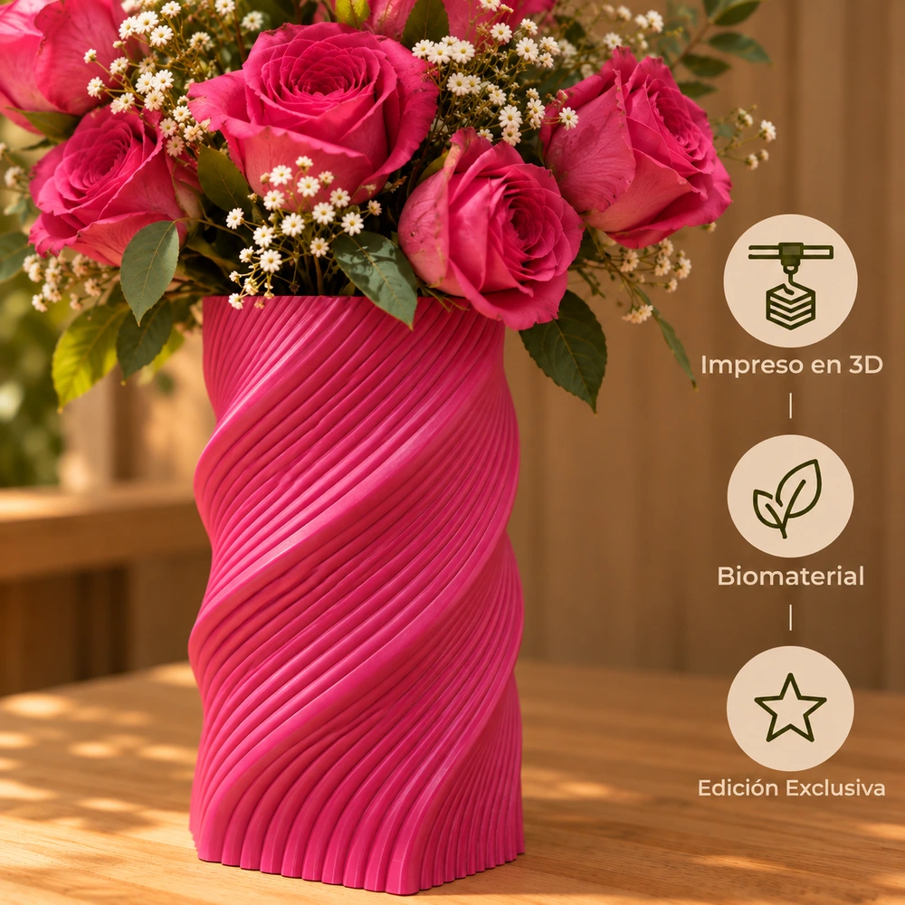 Florero Fucsia con Rosas - Edición Exclusiva 2