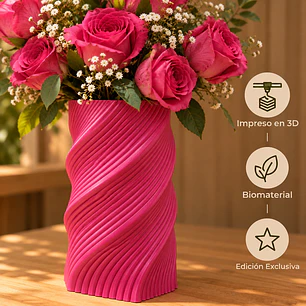 Florero Fucsia con Rosas - Edición Exclusiva