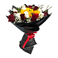 Ramo de Rosas Rojas y Blancas con Girasol Central | Florabelle - Miniatura 1