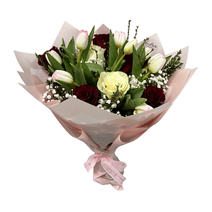 Ramo de Tulipanes y Rosas Rojas con Despacho Hoy | Florabelle