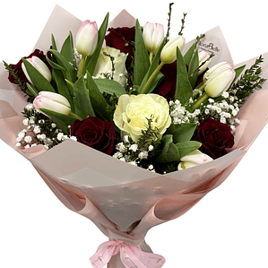 Ramo de Tulipanes y Rosas Rojas con Despacho Hoy | Florabelle