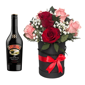 Box de Graduación con Rosas Rojas y Baileys con Despacho Hoy | Florabelle