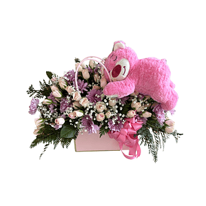 Cartera Floral con Peluche y Rosas | Envío en Santiago