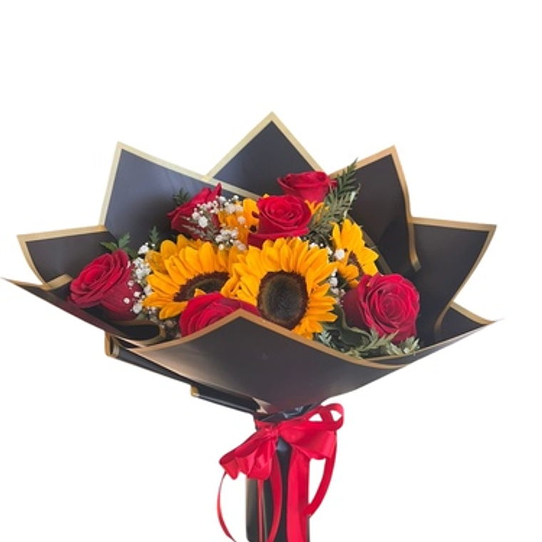 Ramo de Girasoles y Rosas Rojas 1