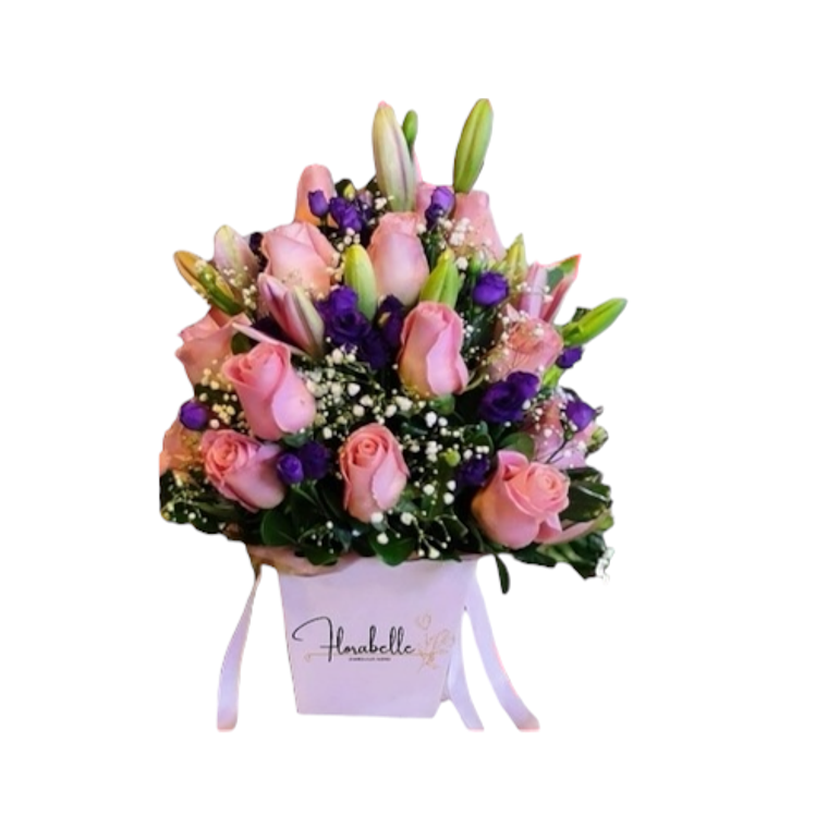 Box Floral Mixto en Tonos Rosados 1