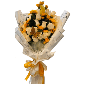 Ramo de Rosas Blancas y Amarillas