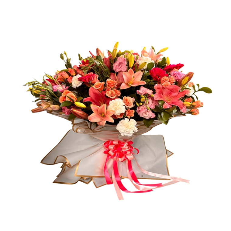 Ramo Floral Primaveral con Liliums, Mini Rosas y Flores de Temporada 1