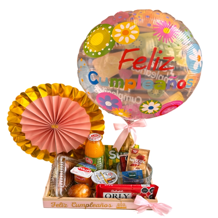 Desayuno Sorpresa de Cumpleaños con Globo Feliz Cumpleaños 1