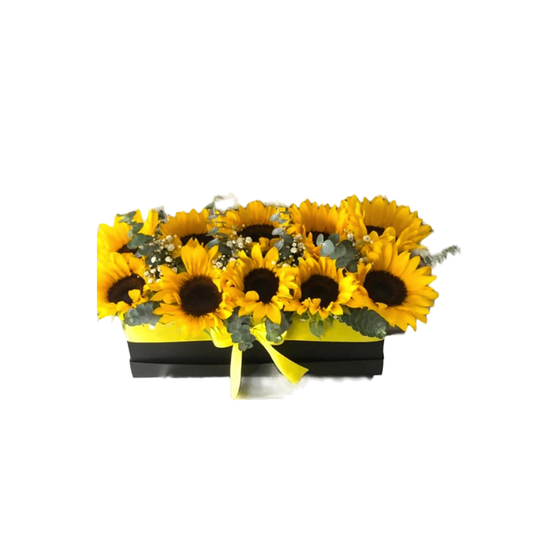 Box Floral de Girasoles con Follaje Natural 1