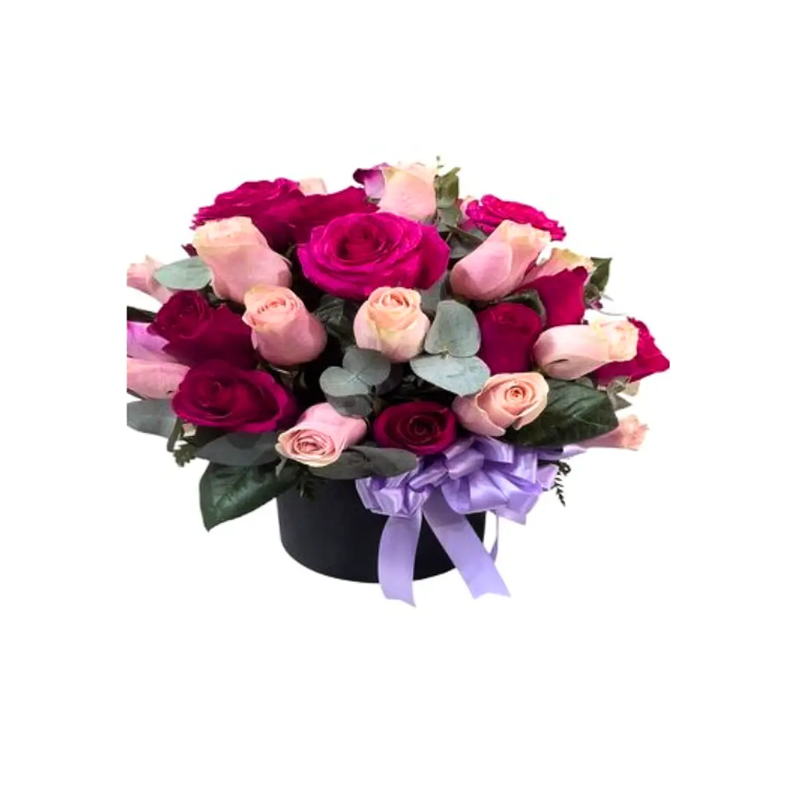 Box Floral de Rosas en Tonos Fucsia y Rosa 1