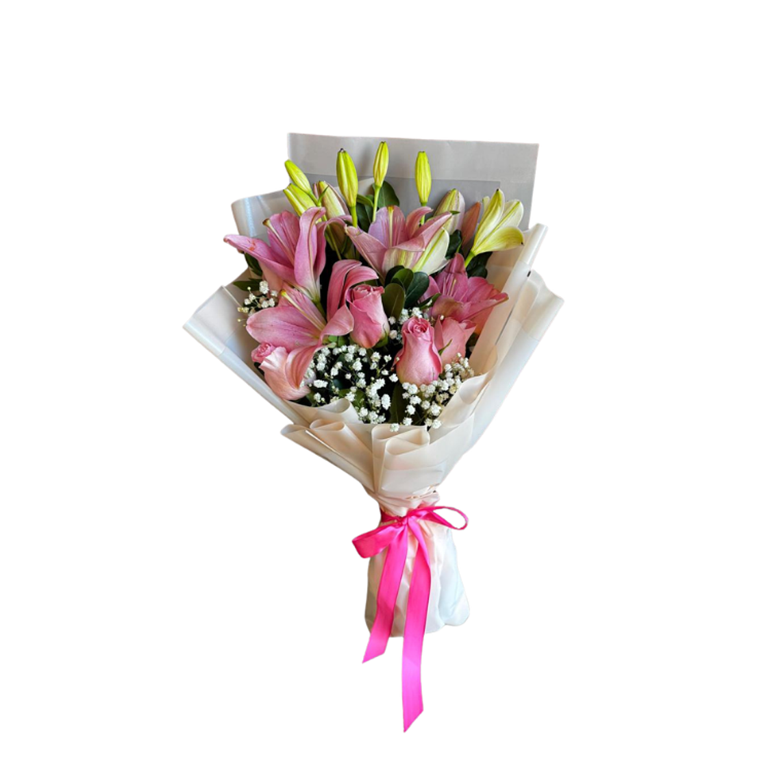 Ramo de Liliums Rosados y Rosas 