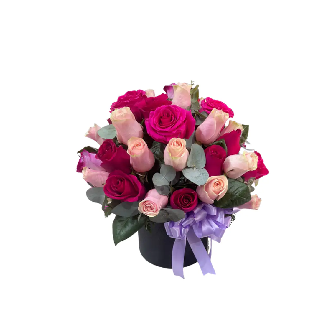 Box Floral de Rosas en Tonos Fucsia y Rosa 1