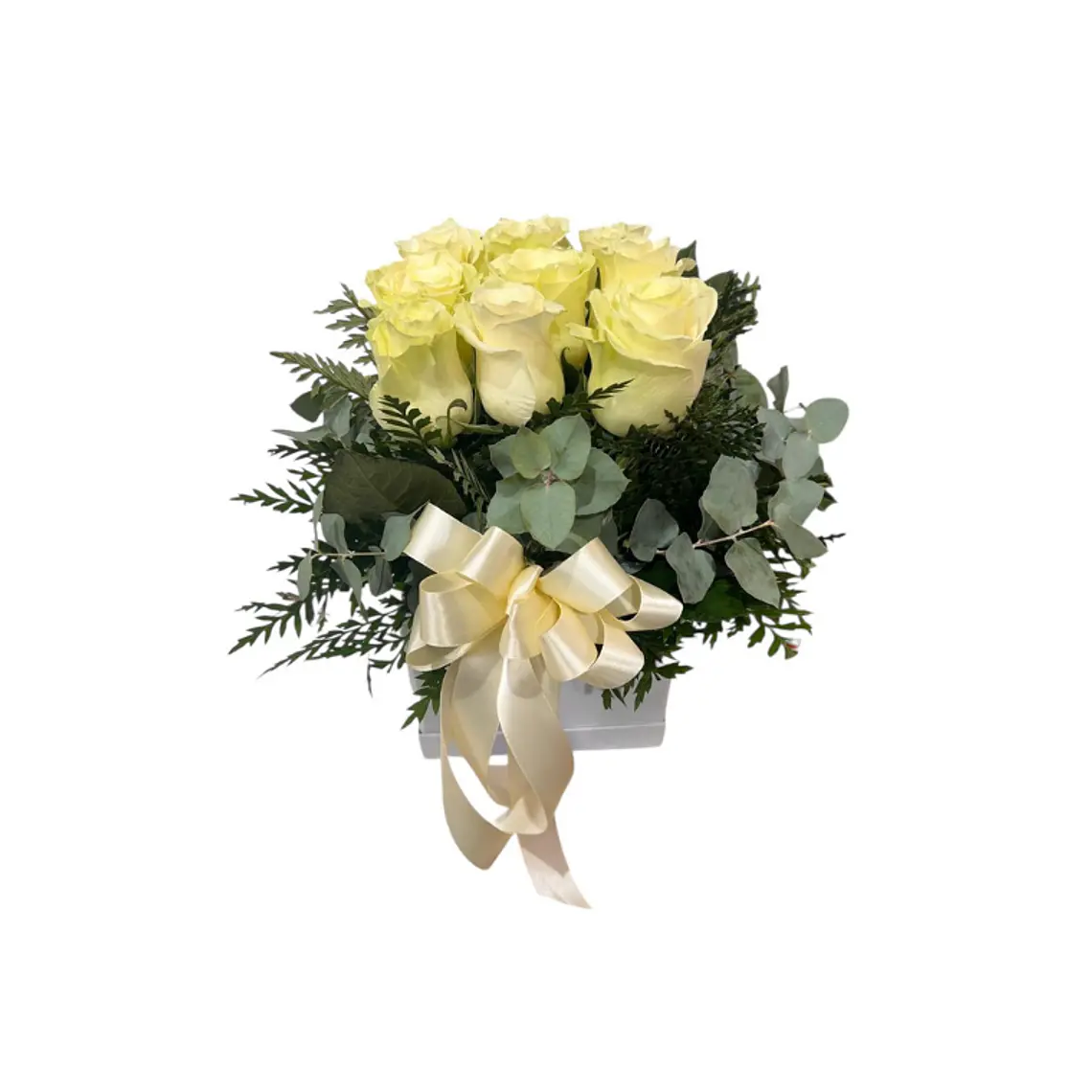 Box de Rosas Blancas Premium (Caja Cuadrada) 1