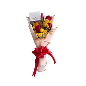 Ramo Mix de Rosas y Tulipanes Radiantes