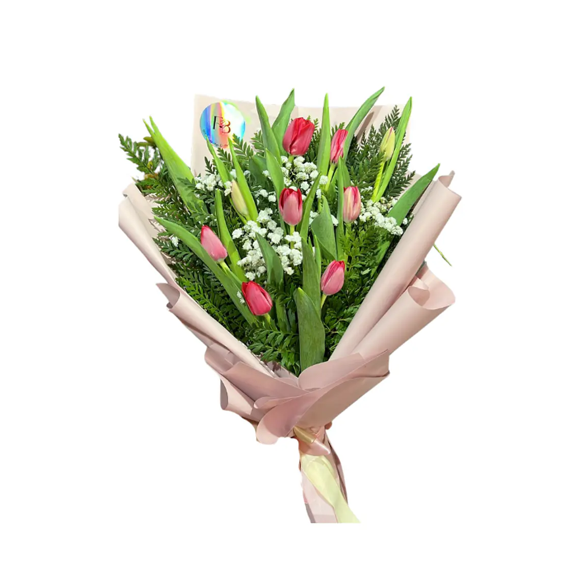 Ramo de Tulipanes Rosados Estilo Silvestre 1