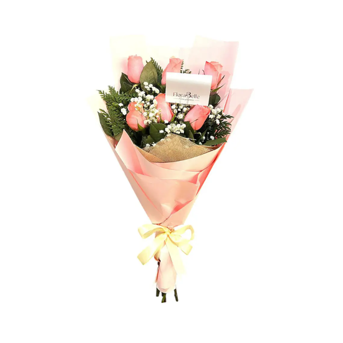 Ramo de 6 Rosas Rosadas Dulce Detalle 1