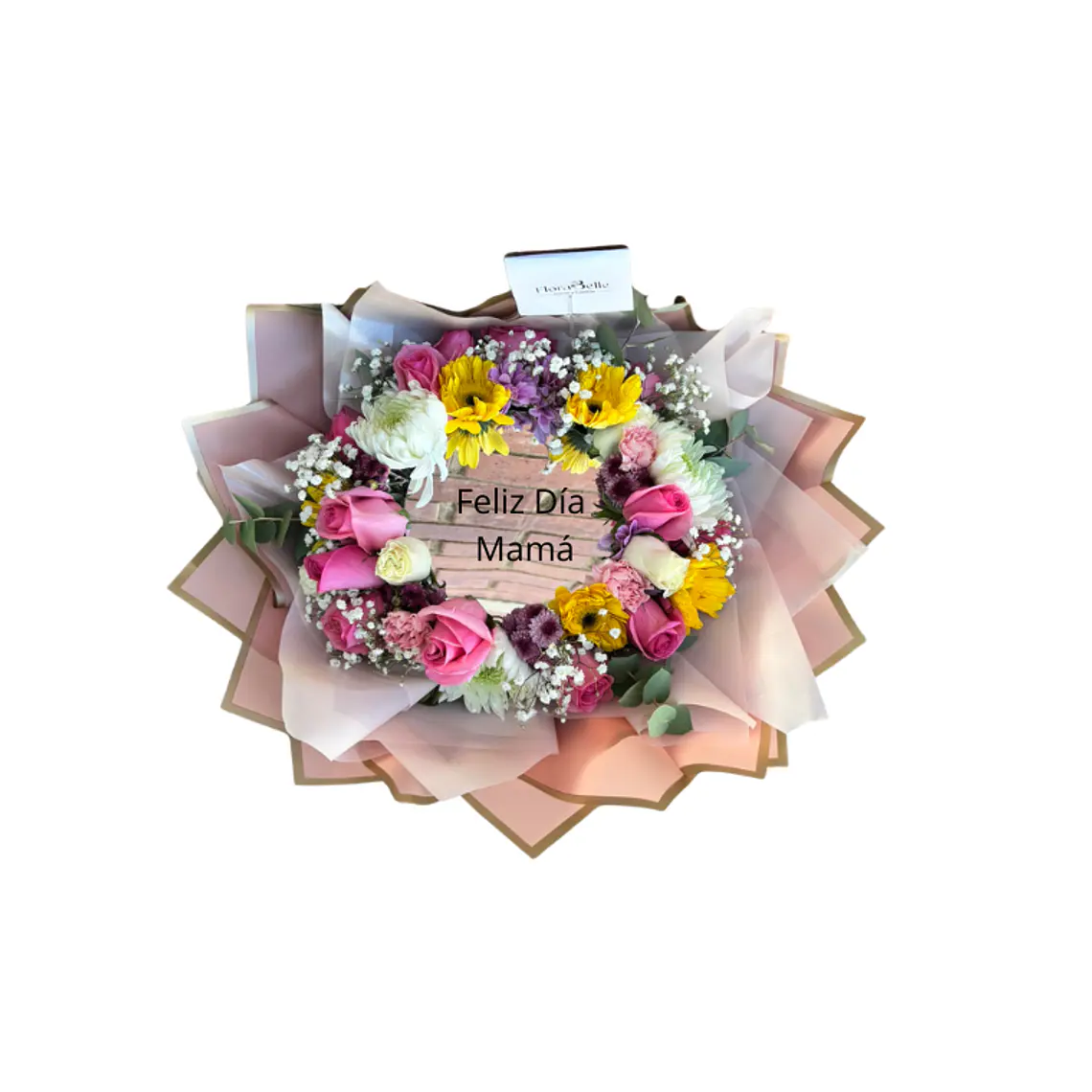Ramo Floral Multicolor con Rosas y Espejo Personalizado 3