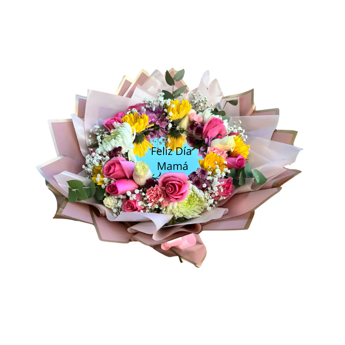 Ramo Floral Multicolor con Rosas y Espejo Personalizado 2