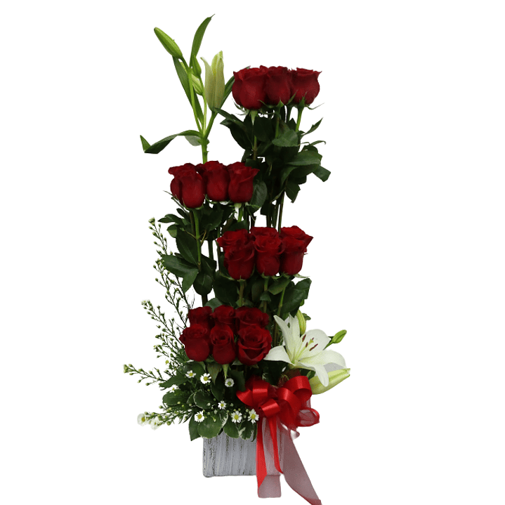Paralelo de Rosas rojas y Liliums 1