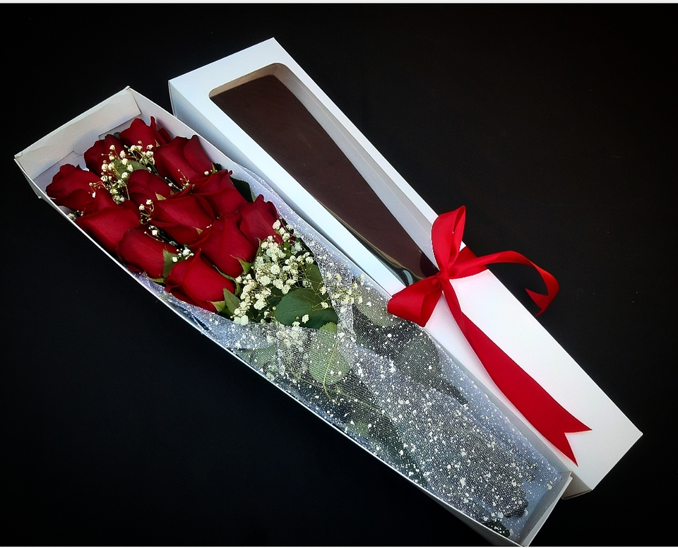 Caja de 12 rosas rojas 1