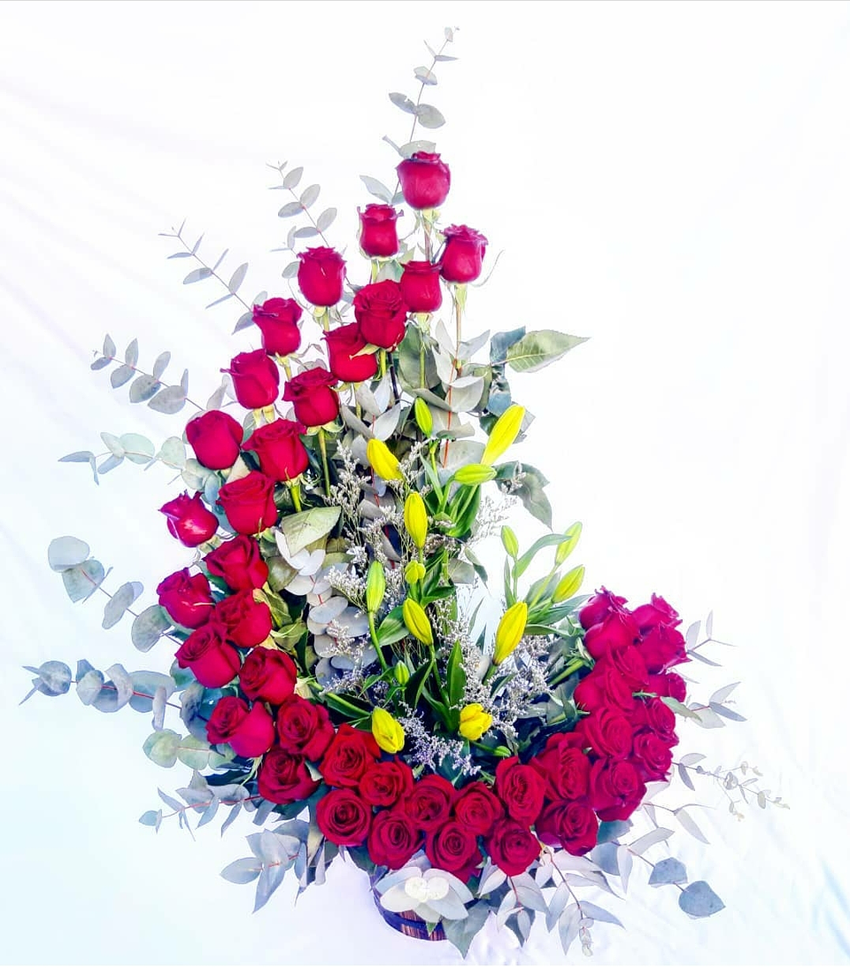 Caracola de 44 rosas rojas  1