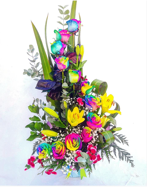 Espiral de Rosas Arcoíris