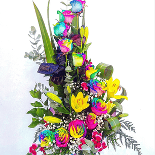 Espiral de Rosas Arcoíris