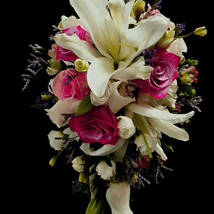 Ramo de novia de liliums y rosas