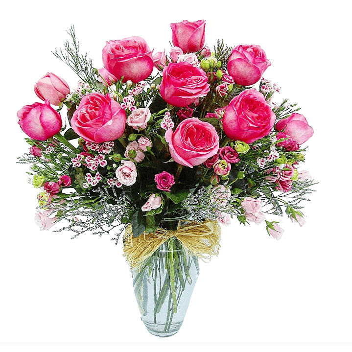 Florero de rosas de jardín  1