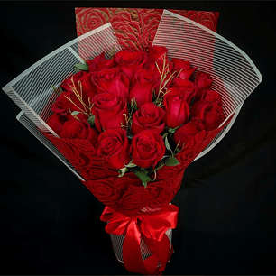 Ramo de 24 rosas rojas