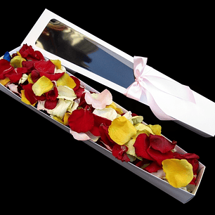 Caja de pétalos multicolor